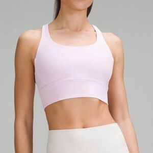 lululemon Energy Longline Ribbed Bra Medium Support, B-D Cups Meadowsweet Pink